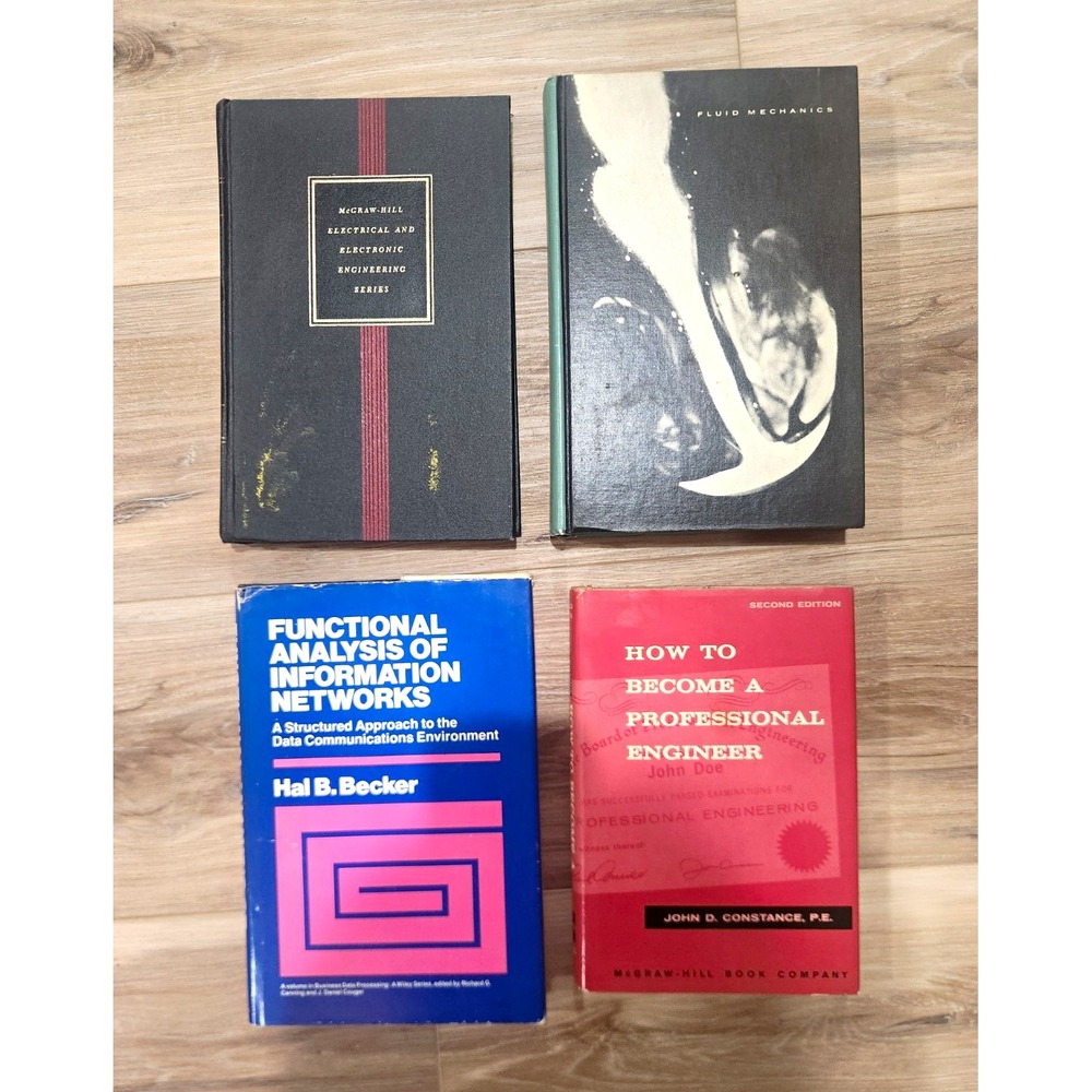 Lot Of 4 Vintage Textbooks - 3 Engineering, 1 Information Networks